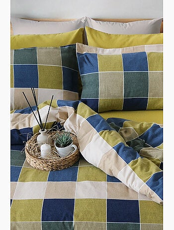 Juego de funda de edredón + 2 FA 65x65 cm franela de algodón