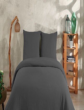 Juego de funda de edredón + 2 FA de gasa de algodón