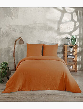 Juego de funda de edredón + 2 FA de gasa de algodón