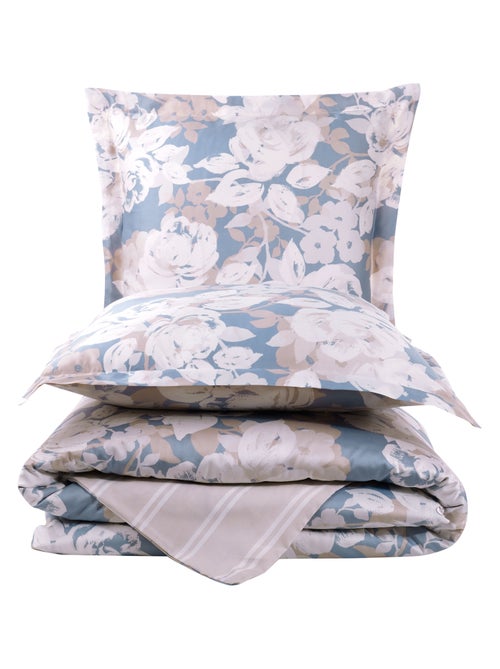 Juego de funda de edredón 240x220 cm+ 2 fundas de almohada 63x63cm de satén de algodón "Decor" - Kiabi Juego de funda de edredón 240x220 cm+ 2 fundas de almohada 63x63cm de satén de algodón "Decor" - Kiabi