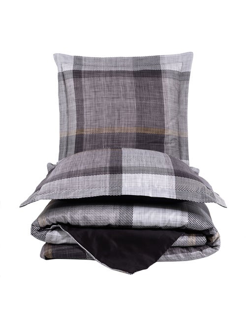 Juego de funda de edredón 240x220 cm+ 2 fundas de almohada 63x63cm de satén de algodón "Dunloe" - Kiabi Juego de funda de edredón 240x220 cm+ 2 fundas de almohada 63x63cm de satén de algodón "Dunloe" - Kiabi