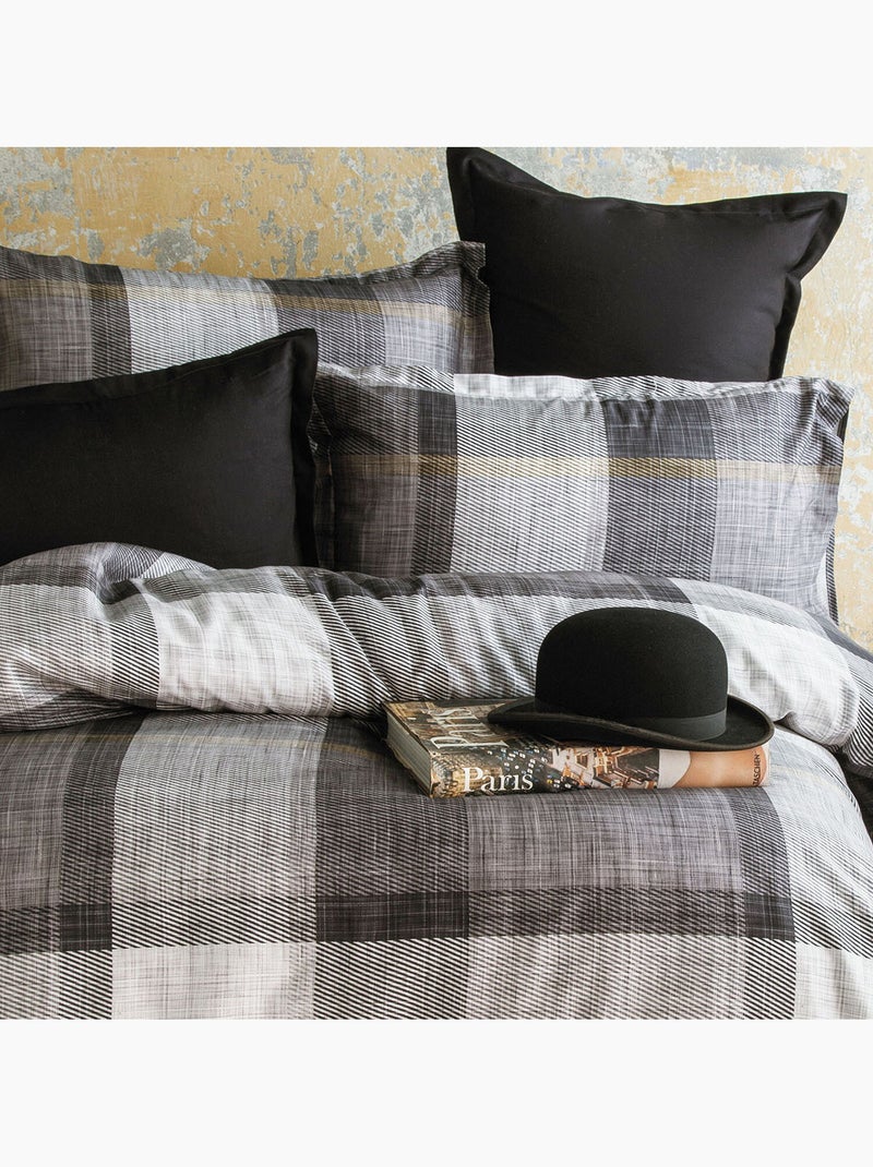 Juego de funda de edredón 240x220 cm+ 2 fundas de almohada 63x63cm de satén de algodón "Dunloe" Multicolor - Kiabi
