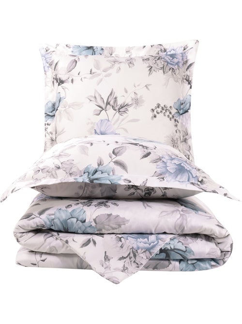 Juego de funda de edredón 240x220 cm+ 2 fundas de almohada 63x63cm de satén de algodón "Laterna" - Kiabi Juego de funda de edredón 240x220 cm+ 2 fundas de almohada 63x63cm de satén de algodón "Laterna" - Kiabi