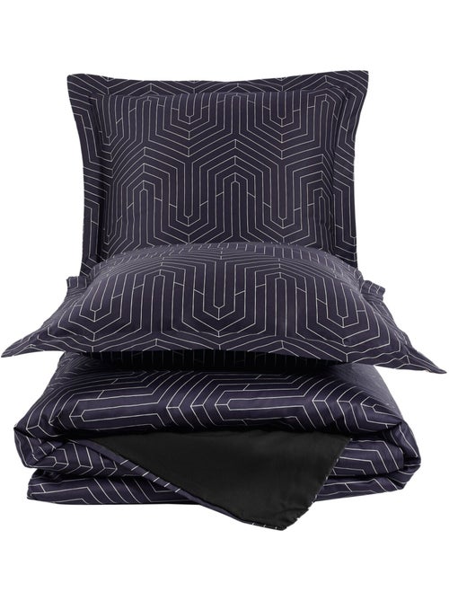 Juego de funda de edredón 240x220 cm+ 2 fundas de almohada 63x63cm de satén de algodón - Kiabi Juego de funda de edredón 240x220 cm+ 2 fundas de almohada 63x63cm de satén de algodón - Kiabi
