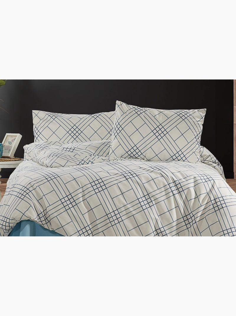 Juego de funda de edredón +funda de almohada 100% algodón Azul crudo - Kiabi