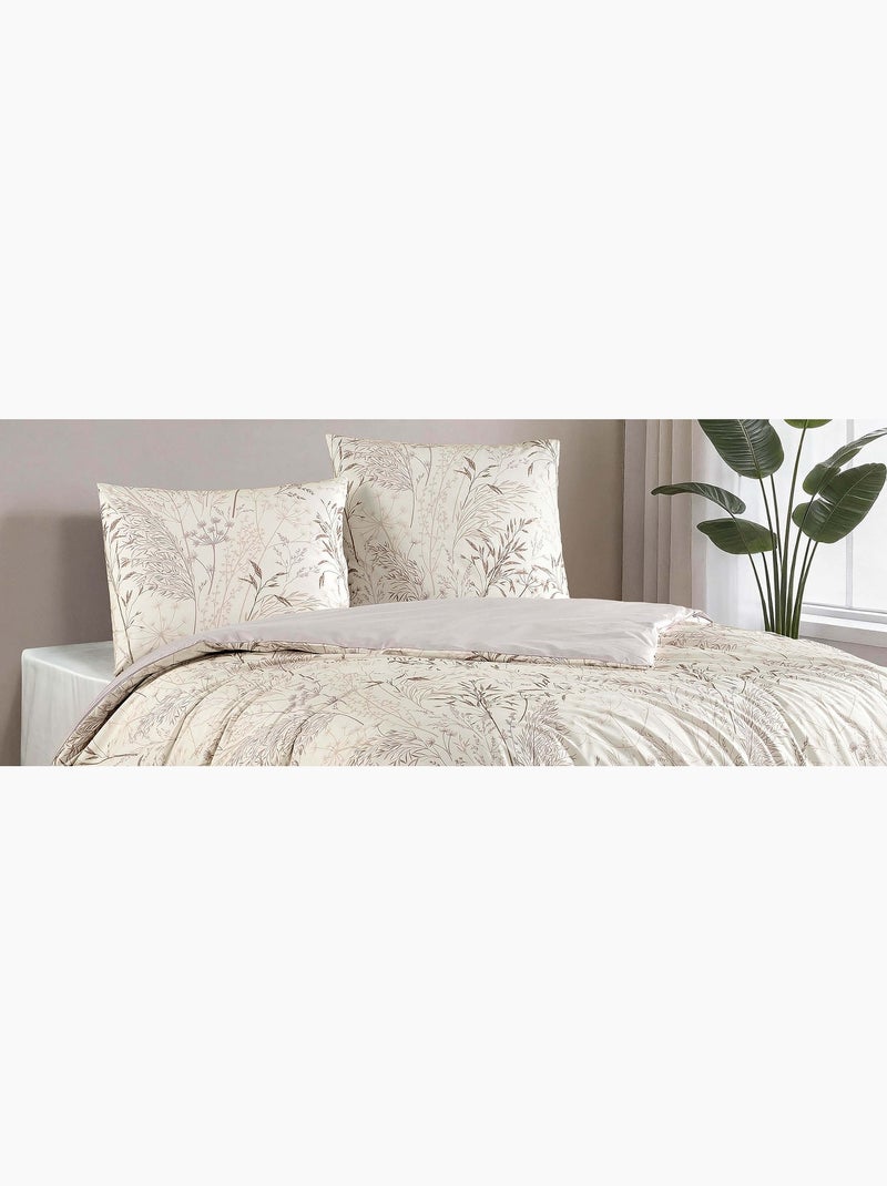 Juego de funda de edredón +funda de almohada 100% algodón Beige - Kiabi