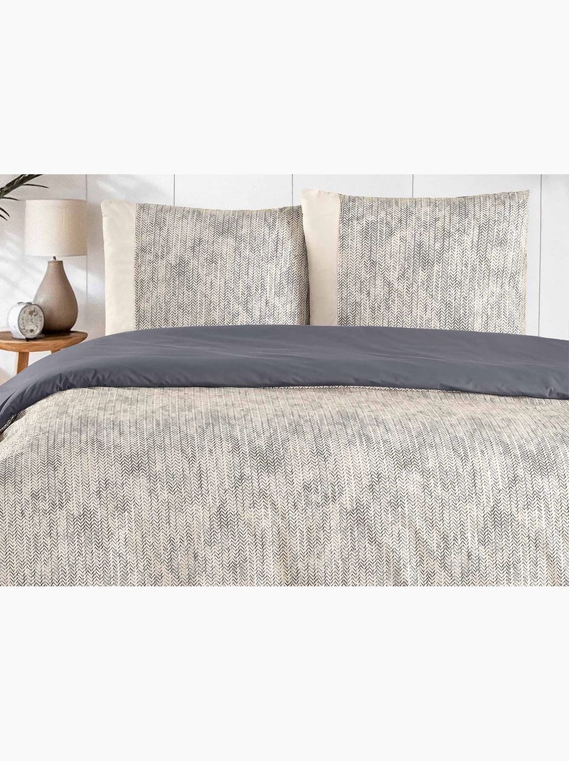 Juego de funda de edredón +funda de almohada 100% algodón Beige - Kiabi