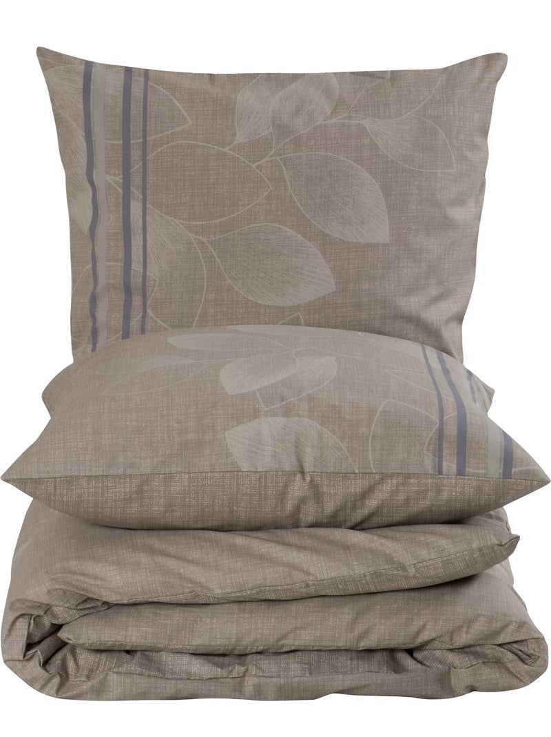 Juego de funda de edredón +funda de almohada 100% algodón "Bernanda" Beige - Kiabi