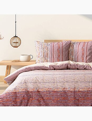 Juego de funda de edredón +funda de almohada 100% algodón "Efonte Ocre