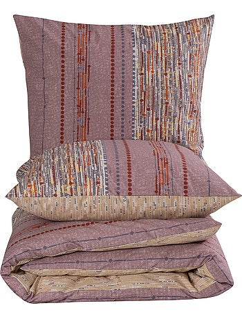 Juego de funda de edredón +funda de almohada 100% algodón "Efonte Ocre