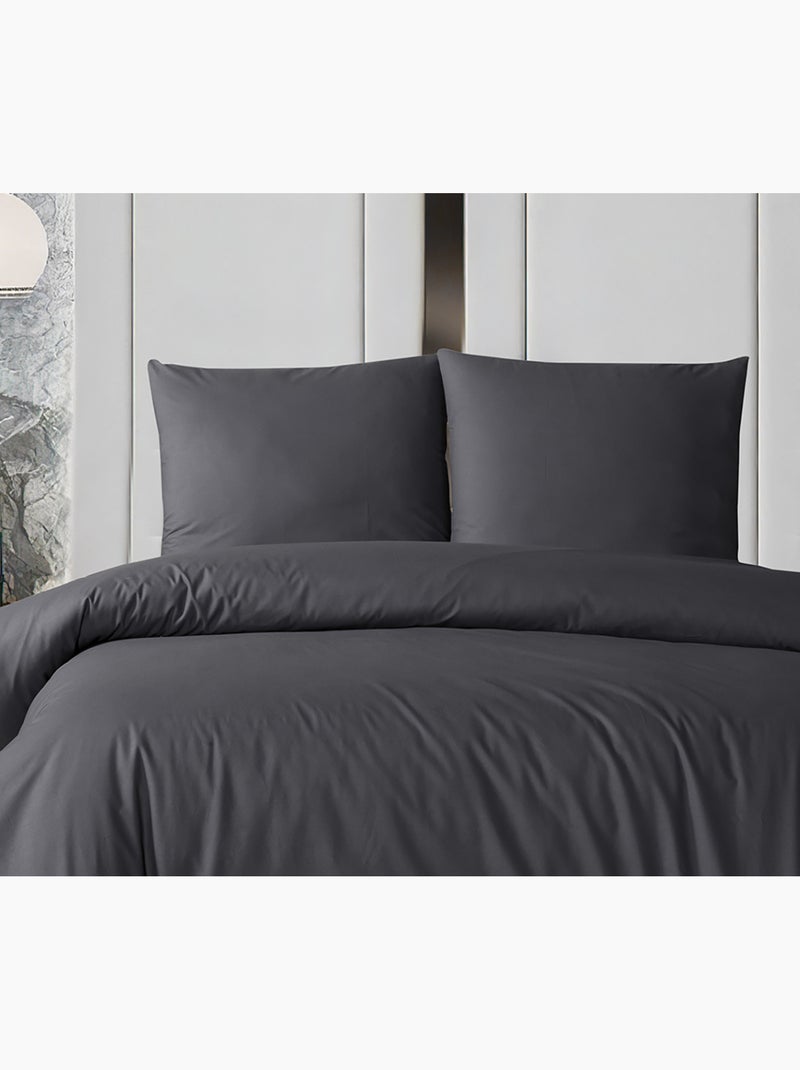 Juego de funda de edredón +funda de almohada 100% algodón Gris antracita - Kiabi