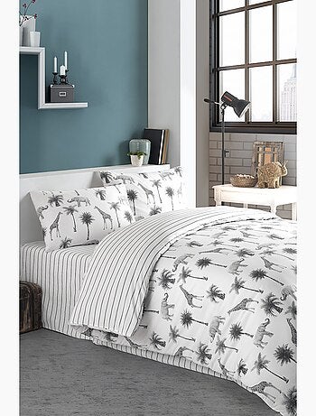 Juego de funda de edredón +funda de almohada 100% algodón "Jungle