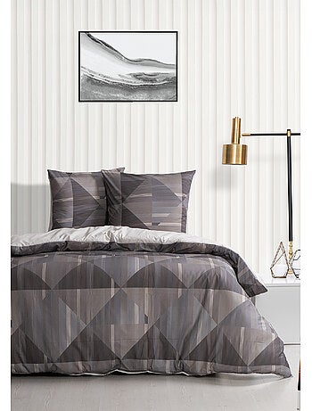 Juego de funda de edredón +funda de almohada 100% algodón "Lufian gris