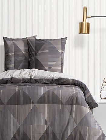 Juego de funda de edredón +funda de almohada 100% algodón "Lufian gris