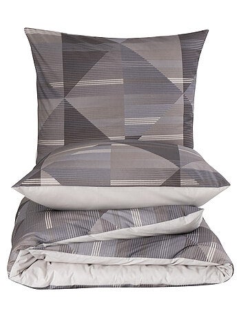 Juego de funda de edredón +funda de almohada 100% algodón "Lufian gris