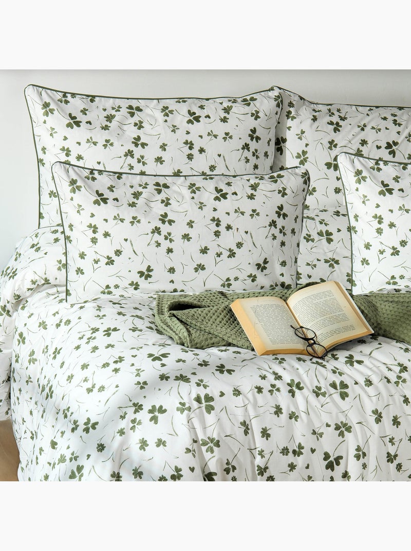 Juego de funda de edredón +funda de almohada 100% algodón "Parlin" Verde - Kiabi