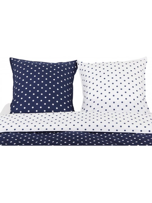 Juego de funda de edredón +funda de almohada 100% algodón "Pois Marine" - Kiabi