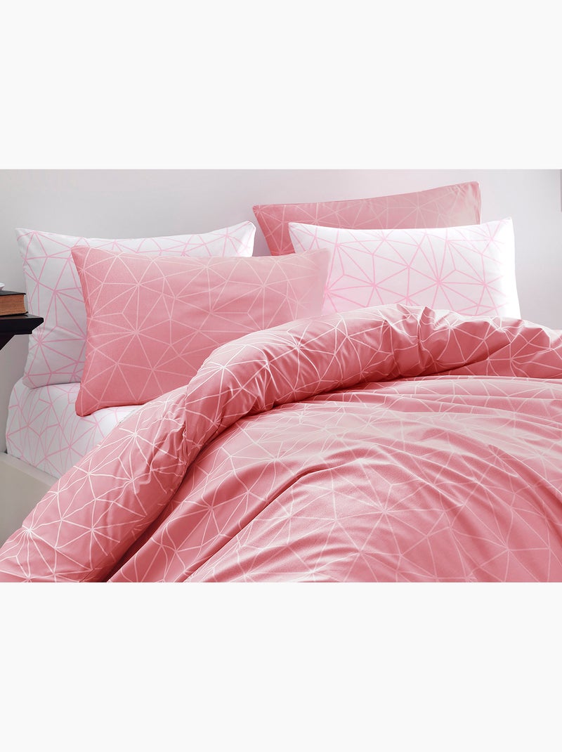 Juego de funda de edredón +funda de almohada 100% algodón Rosa - Kiabi