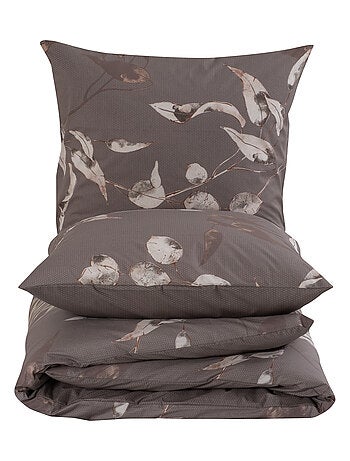 Juego de funda de edredón +funda de almohada 100% algodón "Tivory Beige