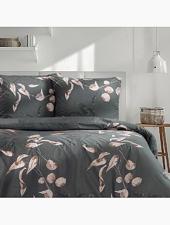 Juego de funda de edredón +funda de almohada 100% algodón "Tivory Vert