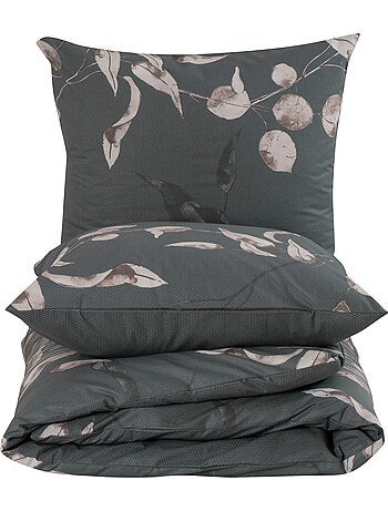 Juego de funda de edredón +funda de almohada 100% algodón "Tivory Vert