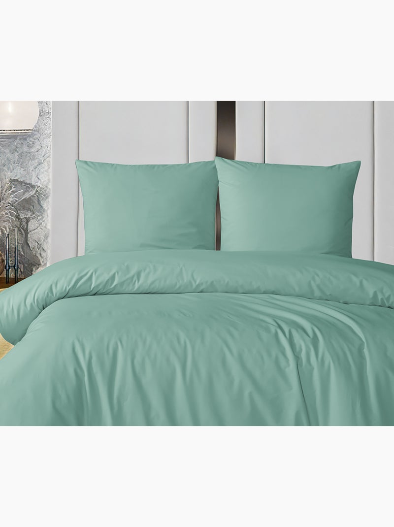 Juego de funda de edredón +funda de almohada 100% algodón Verde agua - Kiabi