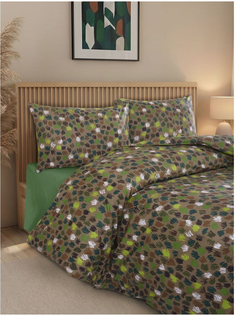 Juego de funda de edredón +funda de almohada 100% algodón Verde - Kiabi