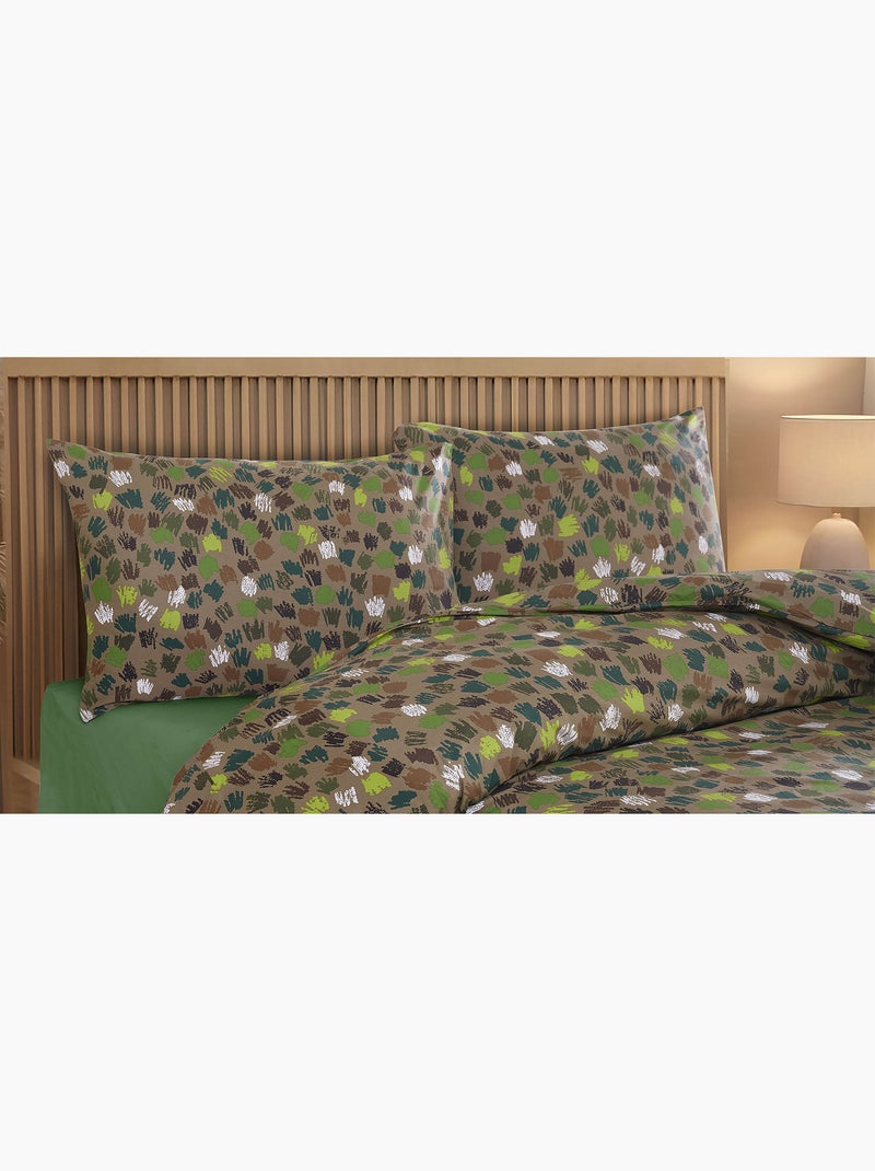 Juego de funda de edredón +funda de almohada 100% algodón Verde - Kiabi
