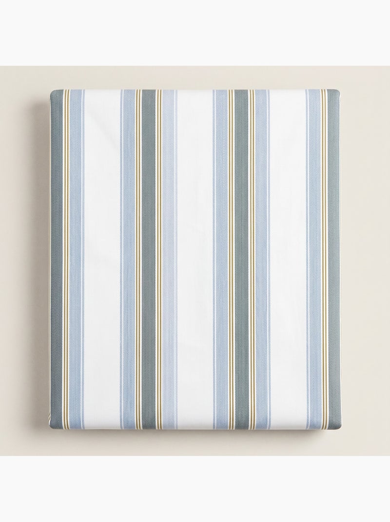 Juego de funda nórdica 100% algodón con funda/s de almohada, raya ancha - gamusi. Azul - Kiabi