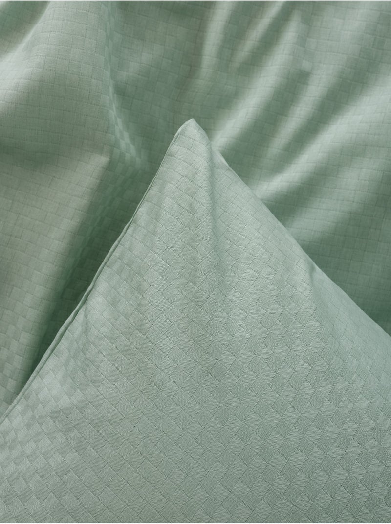 Juego de funda nórdica algodón Verde salvia - Kiabi