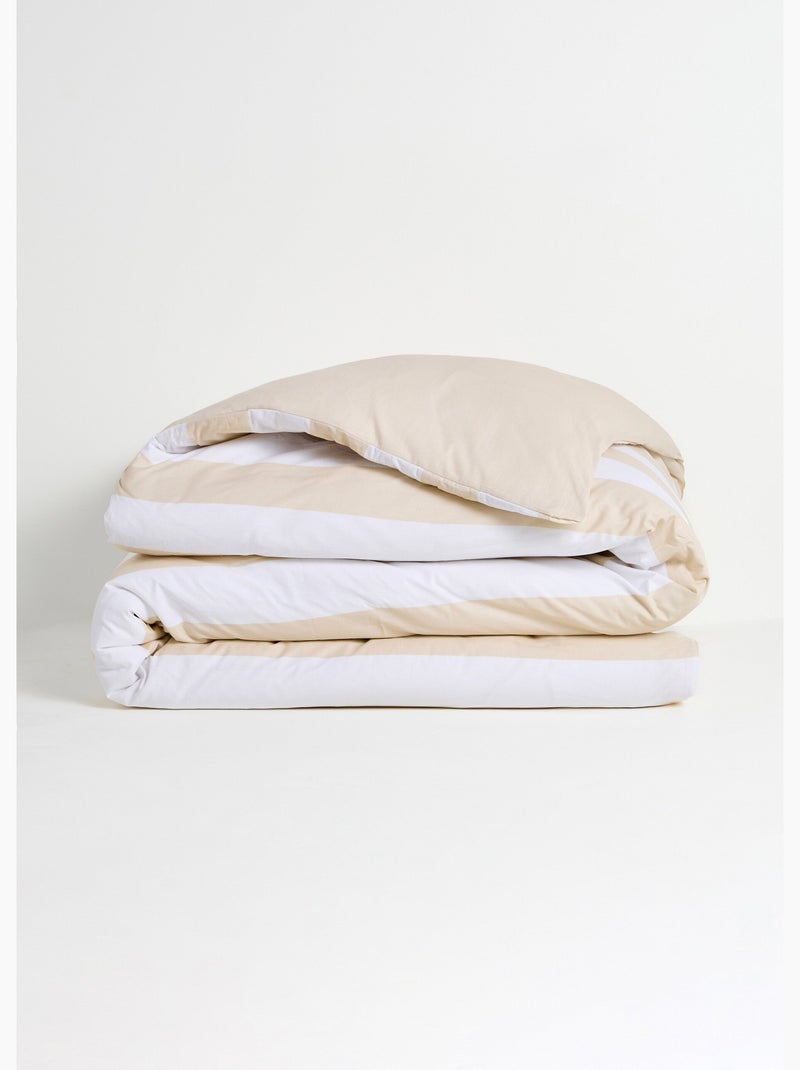 Juego de funda nórdica de algodón, rayas - AFIBEL Beige - Kiabi