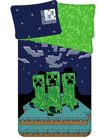 Juego de funda nórdica minecraft survival mode 140x200 cm + funda de almohada - 100% algodón