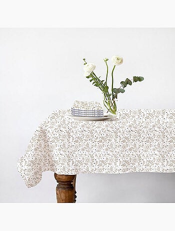 Juego de mantel rectangular de algodón estampado floral VERONE – Future Home