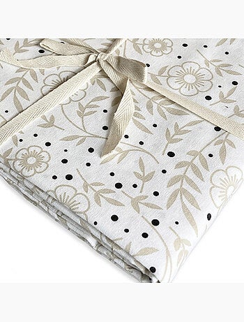 Juego de mantel rectangular de algodón estampado floral VERONE – Future Home