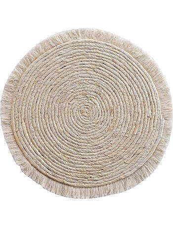 Juego de mesa de lino, paja de maíz y flecos