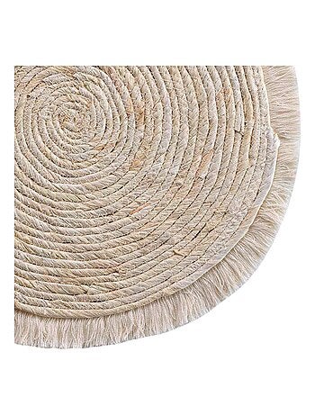 Juego de mesa de lino, paja de maíz y flecos