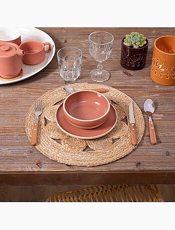 Juego de mesa de yute calado d 38
