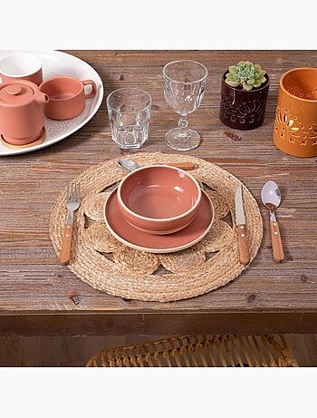 Juego de mesa de yute calado d 38