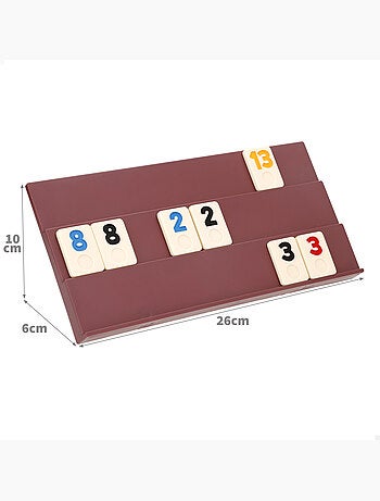 Juego de mesa rummy clásico con fichas y soportes para 2 a 4 jugadores cb games