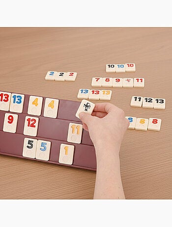 Juego de mesa rummy clásico con fichas y soportes para 2 a 4 jugadores cb games