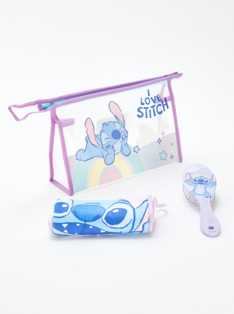 Juego de neceser + cepillo de dientes + toalla 'Stitch' 'Disney' - 3 piezas Rosa - Kiabi