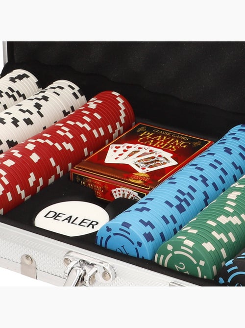 Juego de póker 300 fichas caja aluminio + 18 años colorbaby - Kiabi
