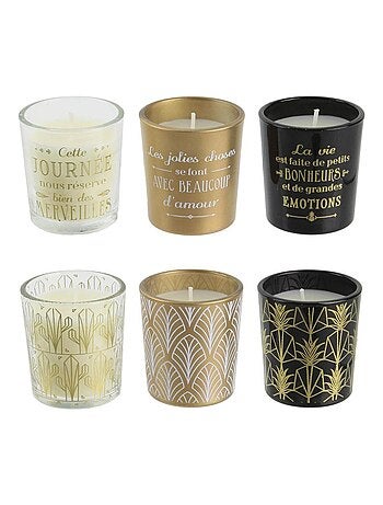 Juego de regalo de 6 velas con temática art déco - afibel