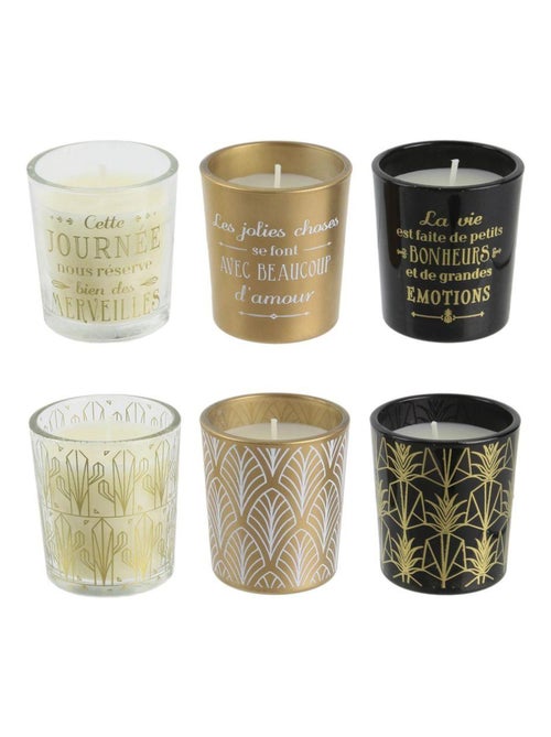 Juego de regalo de 6 velas con temática Art Déco - AFIBEL - Kiabi