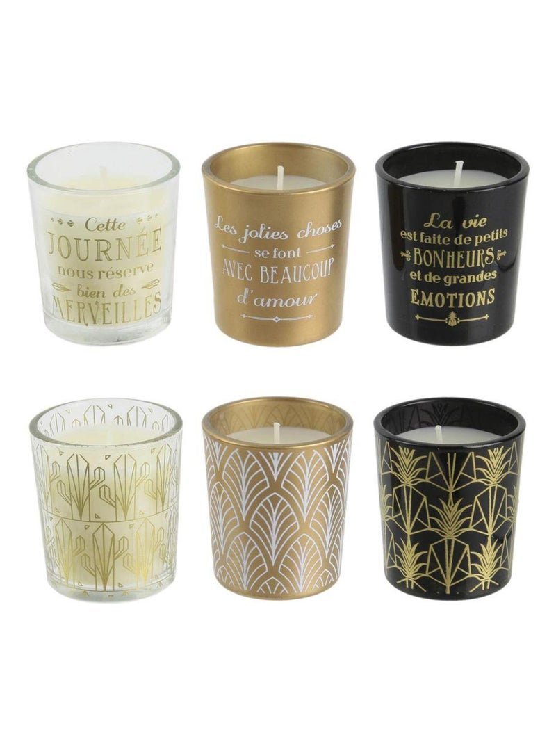 Juego de regalo de 6 velas con temática Art Déco - AFIBEL Multicolor - Kiabi