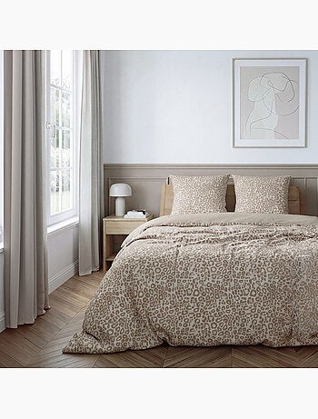 Juego de ropa de cama de algodón con estampado de leopardo