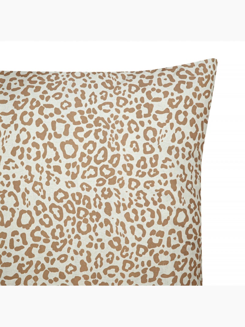 Juego de ropa de cama de algodón con estampado de leopardo Beige - Kiabi