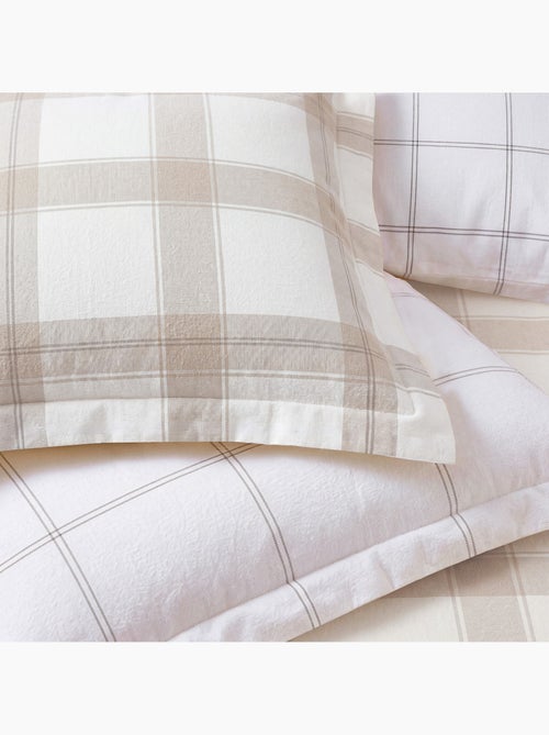Juego de ropa de cama de franela a cuadros reversible para cama doble - Kiabi Juego de ropa de cama de franela a cuadros reversible para cama doble - Kiabi