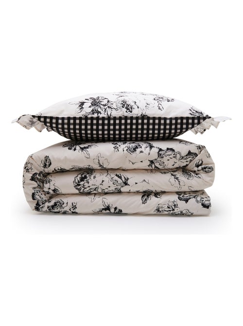 Juego de ropa de cama doble de algodón con estampado color crudo - Kiabi Juego de ropa de cama doble de algodón con estampado color crudo - Kiabi