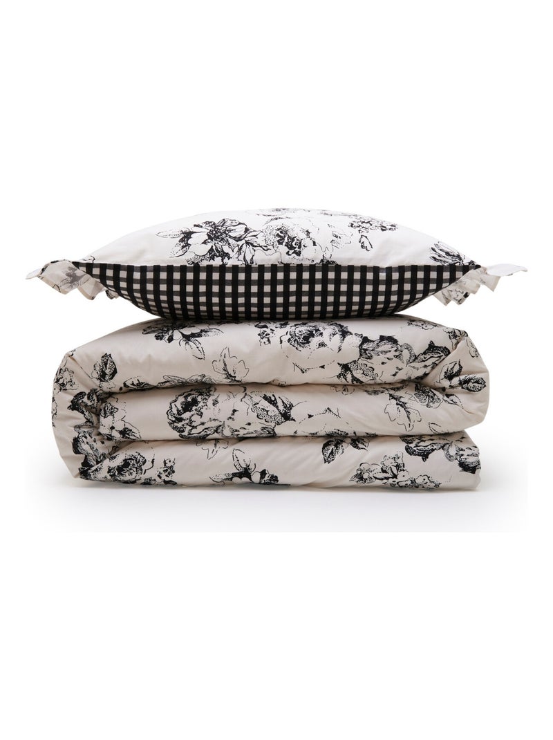 Juego de ropa de cama doble de algodón con estampado color crudo Crudo - Kiabi